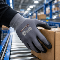 Gants de sécurité MaxiPact en nylon et spandex 15 jauges avec revêtement en mousse de nitrile, paume antidérapante, poignet tricoté, respirants, gants polyvalents