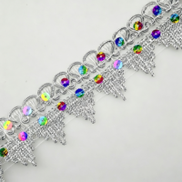 Dentelle triangulaire en soie argentée, écologique, à paillettes dorées, avec motifs papillon haute montagne et queue de phénix, tissée décorative