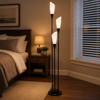 Lampe sur pied décorative en fer, style moderne et minimaliste, avec télécommande LED, pour salon, chambre à coucher et bureau