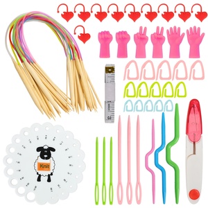 Lot de 18 paires d'aiguilles à tricoter circulaires en bambou de <span class=keywords><strong>60</strong></span> <span class=keywords><strong>cm</strong></span>, kit complet de bricolage de 2.0 à 10.0mm avec outils de couture pour travaux d'<span class=keywords><strong>aiguille</strong></span>, vente en gros - Product Image 2