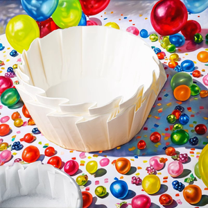 50 adet katlanmayan bask yağ geçirmez kağıt Cupcake pişirme bardak 4-Inch torbalı silikon kalıp dairesel kağıt ped kek alet takımı - Product Image 3