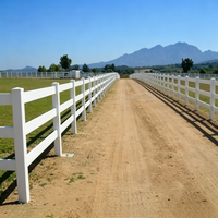 Clôture de paddock pour chevaux en PVC blanc à 3 rails, économique, écologique, pour ranch, 6 pieds, aspect naturel