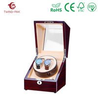 Remontoir de montre automatique de luxe personnalisé boîtier à rotor unique pour 2 + 3 montres fabriquées avec des matériaux en bois de cuir suédé