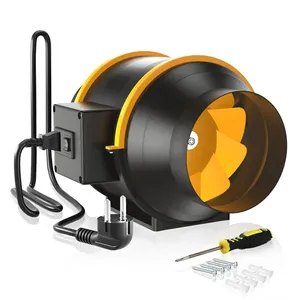 Ventilador de conducto de escape de alta velocidad de varios tamaños (4, 5, 6, 8, 10, 12 pulgadas) para carpa de cultivo, baño y cocina - Product Image 4
