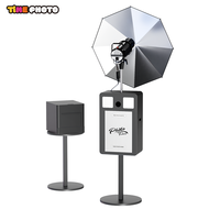 Photomaton autonome avec appareil photo reflex numérique, imprimante, code QR, flash, parapluie – Kiosque photo pour mariages, événements, fêtes