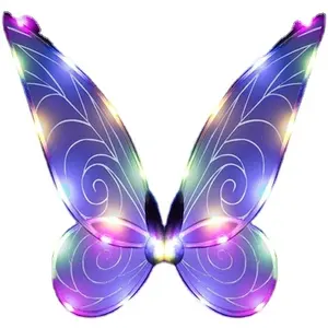 Kelebek peri kanatları için cadılar bayramı Cosplay Light Up kelebek kanatları sahne performansı dekorasyon parti iyilik noel kostüm
