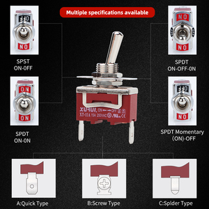 For UL TUV KC CE Certified 15A 25A Marine <b>Toggle</b> Switch 250VAC Spst on Off Plastic Material for Electrical Equipment - Product Image 4