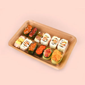 Boîte de restauration rapide à collation <span class=keywords><strong>jetable</strong></span> pleine grandeur bon marché en gros <span class=keywords><strong>plateau</strong></span> de papier <span class=keywords><strong>plateau</strong></span> de nourriture avec logo imprimé - Product Image 3