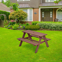 Banc de jeu en bois pour enfants, ensemble avec parapluie rond, Table de pique-nique, chaise, accessoire de jardin,