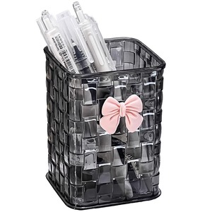 Scatola di stoccaggio Desktop in Rattan di lusso moderno contenitore per animali domestici in plastica di fascia alta con scomparto rossetto organizzatore cosmetico - Product Image 5