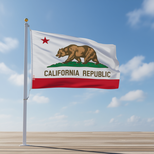 Bandera del Estado de California G128 de 3x5 pies, poliéster, personalizable, con mástil de fibra de vidrio para exhibición - Product Image 2