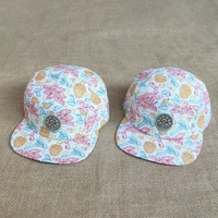 Casquettes de randonnée personnalisées brodées de haute qualité avec logo, imprimées intégralement, à visière plate, 5 panneaux, pour femmes
