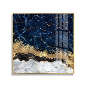 Dipinto in Cristallo e Porcellana con Cornice in Metallo, Arte Astratta Decorativa per Soggiorno, Ingresso e Camera da Letto - Product Image 1