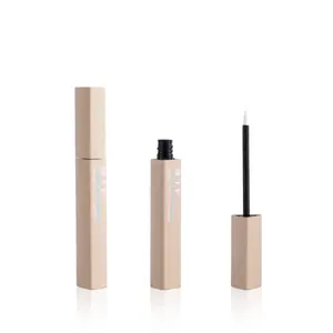 Eyelash And Brow Enhancer Serum Tube Packaging Container Beige Color Aluminum Cosmetic Eyelash Tube