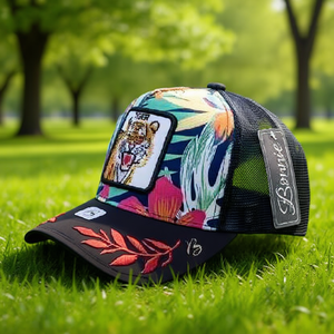 Cappello Trucker Bonnie a 6 Pannelli in Rete, Regolabile, Unisex, con Ricamo e Stampa Animale, per Primavera Estate, Casual - Product Image 2