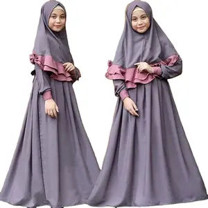 Bán Buôn Cô Gái Ramadan Abaya Với Hijab Bộ Hai Mảnh Hồi Giáo Ăn Mặc