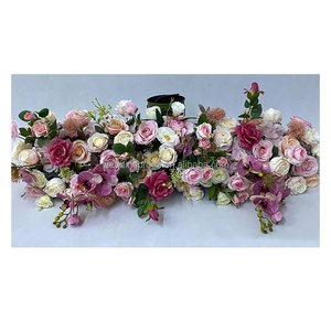 Corridore del fiore della tavola lunga 3D della decorazione di nozze per la tavola delle rose rosa dello sposo della <span class=keywords><strong>sposa</strong></span> di caduta - Product Image 2