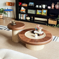 Table basse mobile haut de gamme pour salon, mobilier d'appartement, style crème, cadre en bois moderne, rangement multifonctionnel, portable