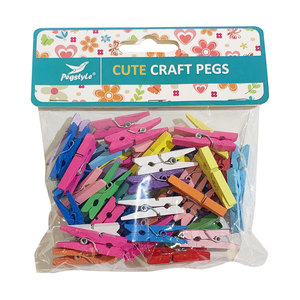 <span class=keywords><strong>Mini</strong></span> pinces à <span class=keywords><strong>linge</strong></span> en bois décoratives colorées de 2,5 cm - Product Image 3