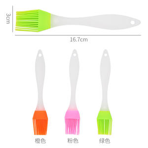 <b>Silicone</b> Oil Brush Baking <b>Tool</b> With PP Handle Oven Safe Dishwasher Safe For BBQ Cake Cooking Green Transparent Pink Orange - Product Image 5
