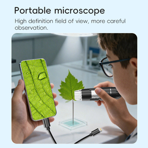 IPhoneおよびAndroid用50x-1600xデジタル顕微鏡ブラケット付きC型電子顕微鏡 - Product Image 2