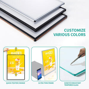 Peinture Double Menu Box Out <span class=keywords><strong>Noir</strong></span> Réel Led Impression Intérieur Affiches Lampe Estate Caméra <span class=keywords><strong>Visage</strong></span> Verre Publicité Boîtes À Lumière - Product Image 4