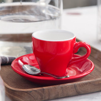 Tasses à expresso en porcelaine personnalisées multicolores de 80 ml, 180 ml, 280 ml, tasses à cappuccino en céramique avec soucoupe pour latte, expresso, thé, matcha