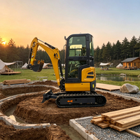 Mini-excavatrice sur chenilles TP20 de 2 tonnes avec moteur Kubota, petite pelle compacte hydraulique avec cabine climatisée, mini-excavatrice EPA