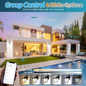 Thông minh ngoài trời đèn tường không thấm nước lịch thi đấu màu sắc thay đổi RGB + <span class=keywords><strong>CW</strong></span> ETL được liệt kê Alexa App Cổng điều khiển hiên ánh sáng - Product Image 3