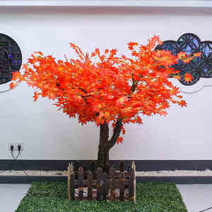 Árbol de arce rojo otoño artificial al por mayor diseño grande de fibra de vidrio para decoraciones al aire libre - Product Image 4