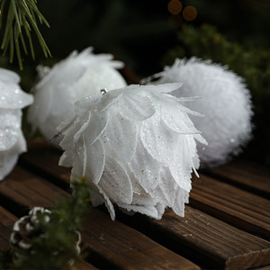 Boules de Noël incassables personnalisées avec logo, design de Noël, 8 cm, 3 pièces/boîte, boules de Noël en mousse blanches, décorations suspendues pour arbre de Noël - Product Image 2