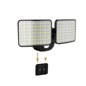 Zweikopf-LED-Wand leuchte mit PIR-Sensor batterie Mit Schalter 7W USB Wiederauf ladbare Wand leuchte betrieben