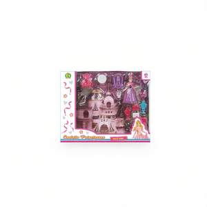 Juego de juguetes de red con forma de castillo de princesa con muñeca y muebles para que los niños jueguen 23x8x29 cm - Product Image 2