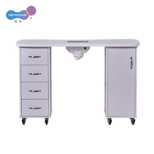 Ensemble table et chaise de manucure de luxe léger avec tiroirs, bureau à ongles en MDF, autres meubles de salon professionnels avec dépoussiéreur - Product Image 4