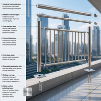 Système de balustrade de balcon moderne en acier inoxydable sur mesure, main courante d'escalier argentée polie pour terrasse, toit et couloir