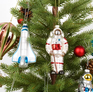 Décoration de noël nouvel astronaute fusée ballon à Air chaud <span class=keywords><strong>verre</strong></span> créatif petit pendentif arbre de noël ornements scène correspondant - Product Image 5