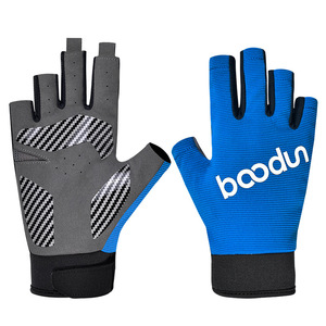 Guantes de Pesca Bodun, Azul Gris Negro, Protección de Palma, Secado Rápido, Deporte al Aire Libre, Unisex - Product Image 1