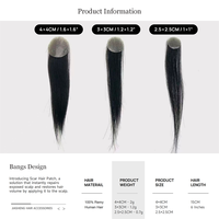 Mini perruque en cheveux humains Remy chinois, base PU, patch capillaire 1.6x1.6 1.2x1.2 1x1 6 pouces pour les cicatrices du cuir chevelu et les petites zones de calvitie