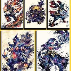 YQ Promotion Exceptionnelle : Tableau d'Art Rétro Pokémon, Style Classique, Personnages Mignons Pikachu et Eevee, Anime Populaire - Product Image 5
