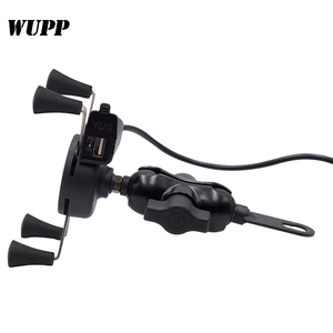 Pemegang Ponsel Motor Universal Anti Air Empat Pegangan dengan Pengisi Daya USB - Product Image 5