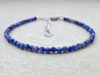 Bracelet en lapis-lazuli, acier inoxydable, bracelet délicat en pierres précieuses avec micro-perles facettées, bijoux minimalistes en pierres précieuses minuscules, unisexe