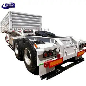 Interlink Combination Flatbed Semi Trailer 40ft container chassis Superlink flat bed trailer price for sale