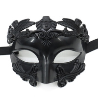 Masque de mascarade vénitien pour hommes Demi-masque grec romain exclusif transfrontalier pour Mardi Gras Halloween Cosplay Party