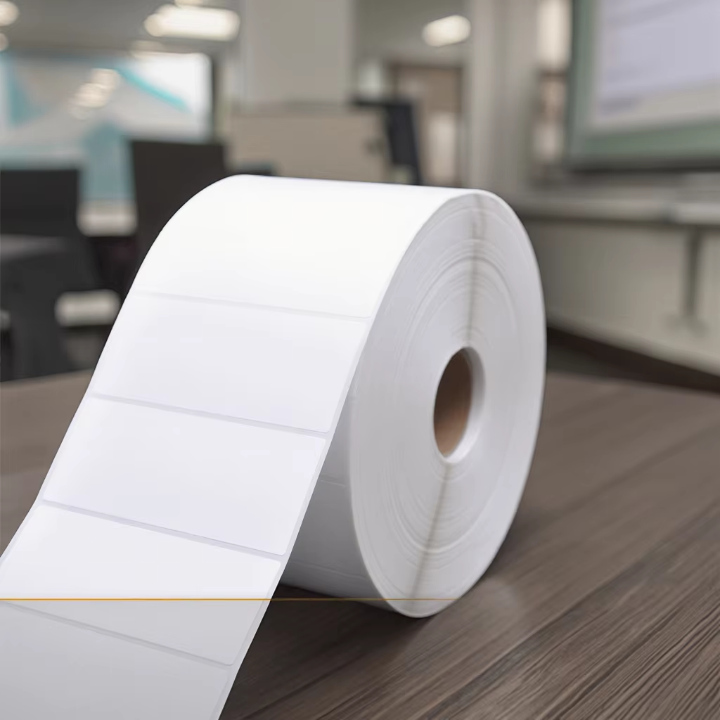 Direct Thermal Transfer White Barcode Label Sticker Rolls 4x6 100x150 Sizes UV Vinyl Adhesion Custom Sticker Shipping Labels