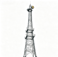 Tour de télécommunication personnalisable en acier Q355B ISO1461 20-55M à 3 poteaux, galvanisée, pour couverture radio, communication rurale et urbaine