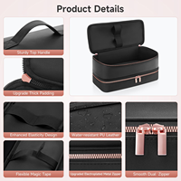 Sac de transport double couche portable pour brosse sèche-cheveux tout-en-un, organiseur de rangement pour outils capillaires, sac de voyage