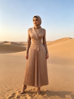 Robe longue plissée Miyaki Turquie de haute qualité, élégante et sobre, couleur unie, grande taille, pour femme, décontractée ou de soirée