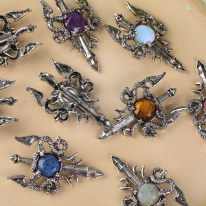 Mặt Dây Chuyền Quyến Rũ Thanh Kiếm Rồng Bay Luân Xa Chữa Bệnh Bằng Đá Tự Nhiên Đồ Dùng Phù Thủy Thủ Công Trang Sức Tự Làm - Product Image 6