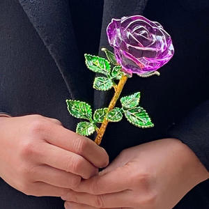 क्रिस्टल गुलाब सोने के साथ स्टेम Bomboniere एहसान MH-H0137 - Product Image 4