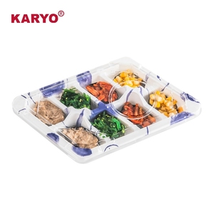 KARYO Contenedor de Sushi para Llevar de Plástico PS de Grado Alimenticio con 8 Compartimentos, Caja Bento de 8 Compartimentos para Sashimi, Plato para Fiestas - Product Image 2